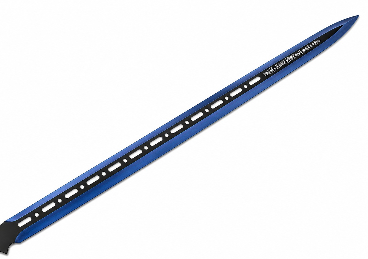 Gros plan lame machette épée Albainox 71 cm finition bleue