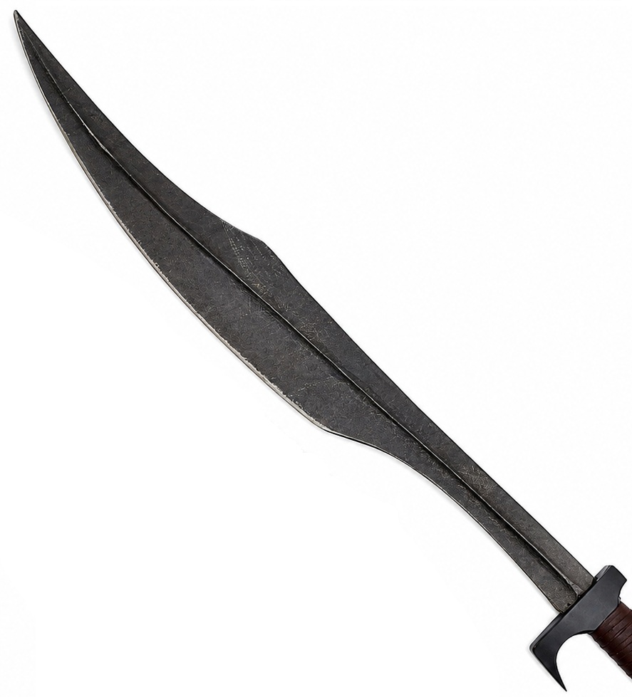 Lame en acier vieilli du glaive du roi Léonidas