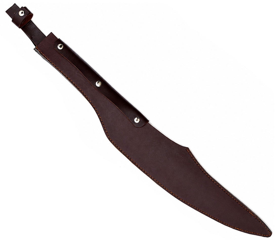 Fourreau en cuir marron avec rivets pour glaive spartiate