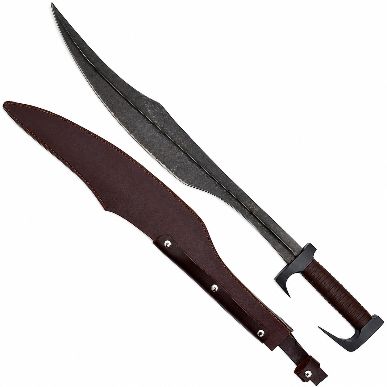 Épée Spartiate du roi Léonidas glaive sword étui marron