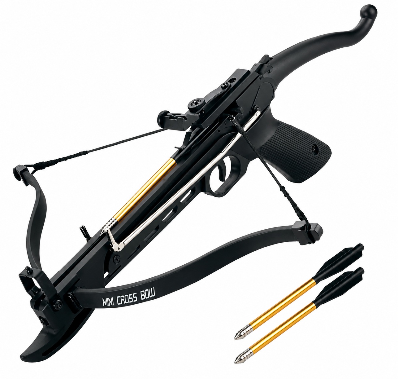 Mini arbalète pistolet 80 lbs noire avec flèches en aluminium, arbalète compacte puissante pour tir de précision