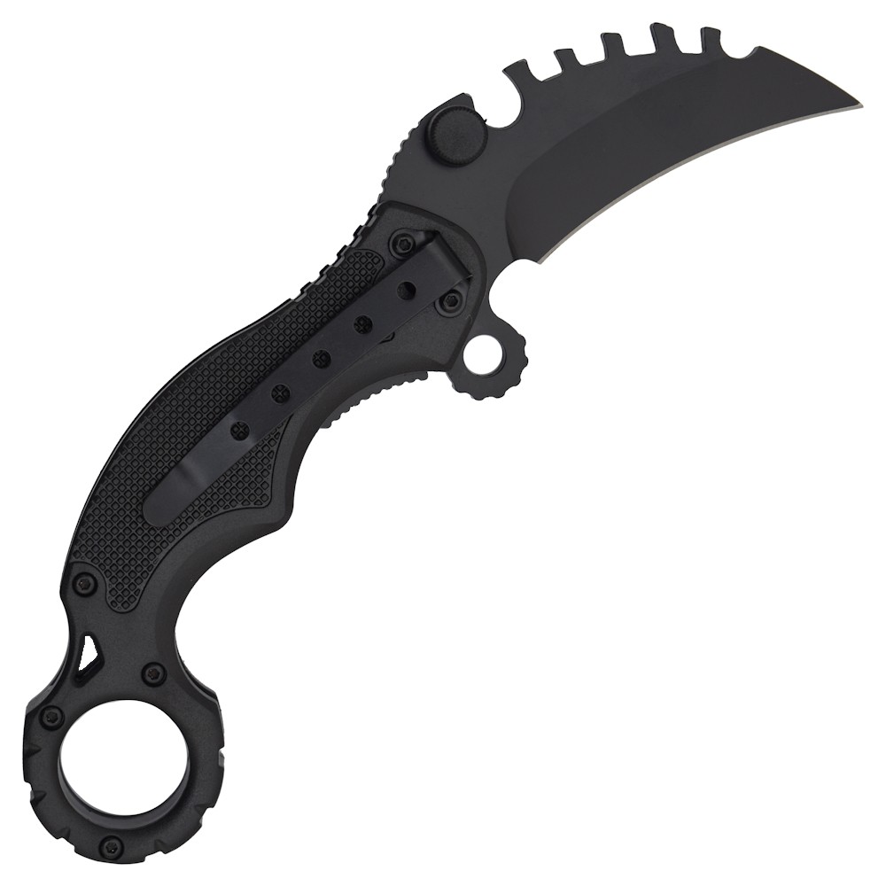 Dos du couteau karambit pliant SCK avec clip ceinture acier inoxydable