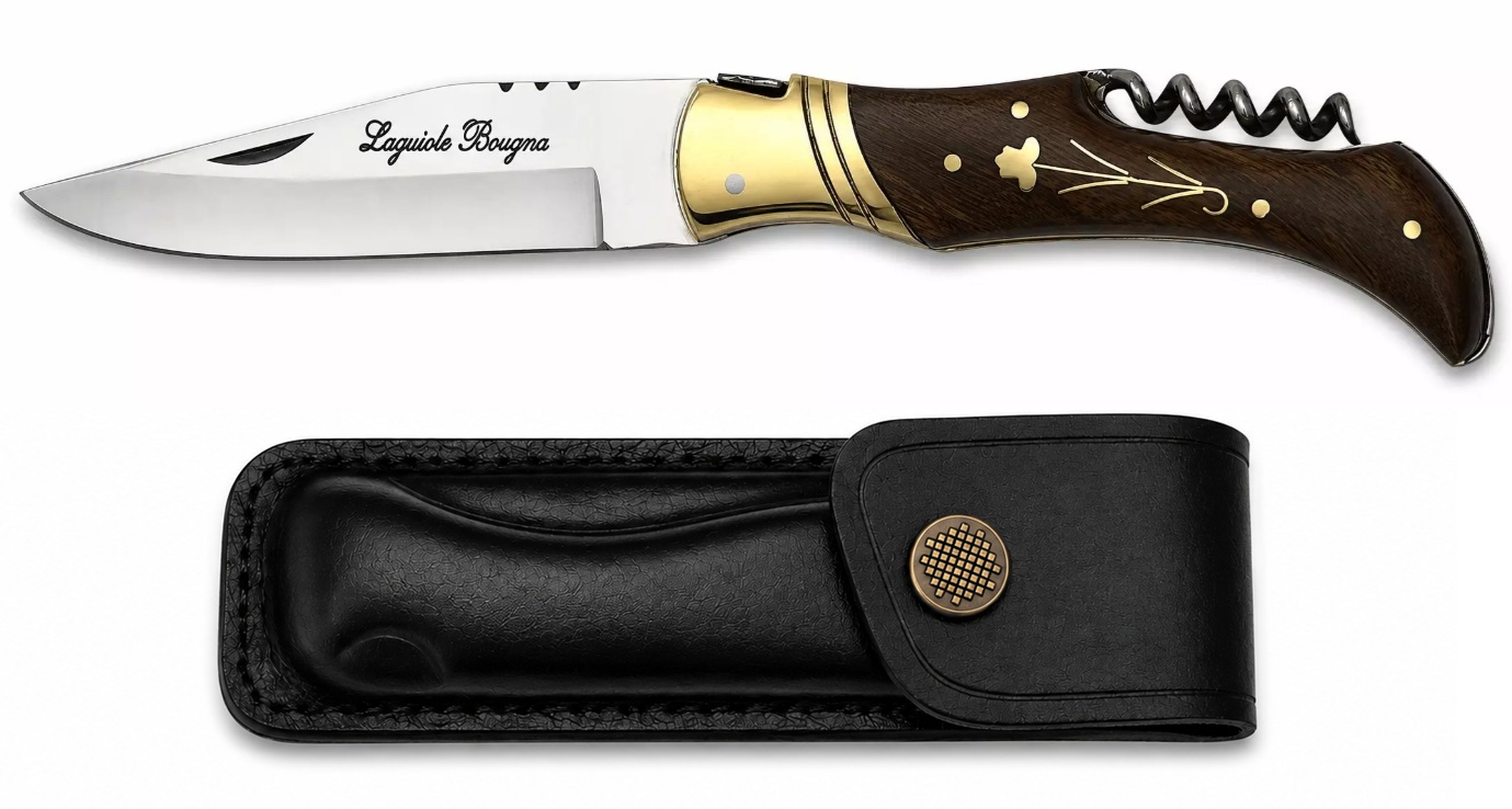 Couteau Laguiole Bougna et étui noir de protection
