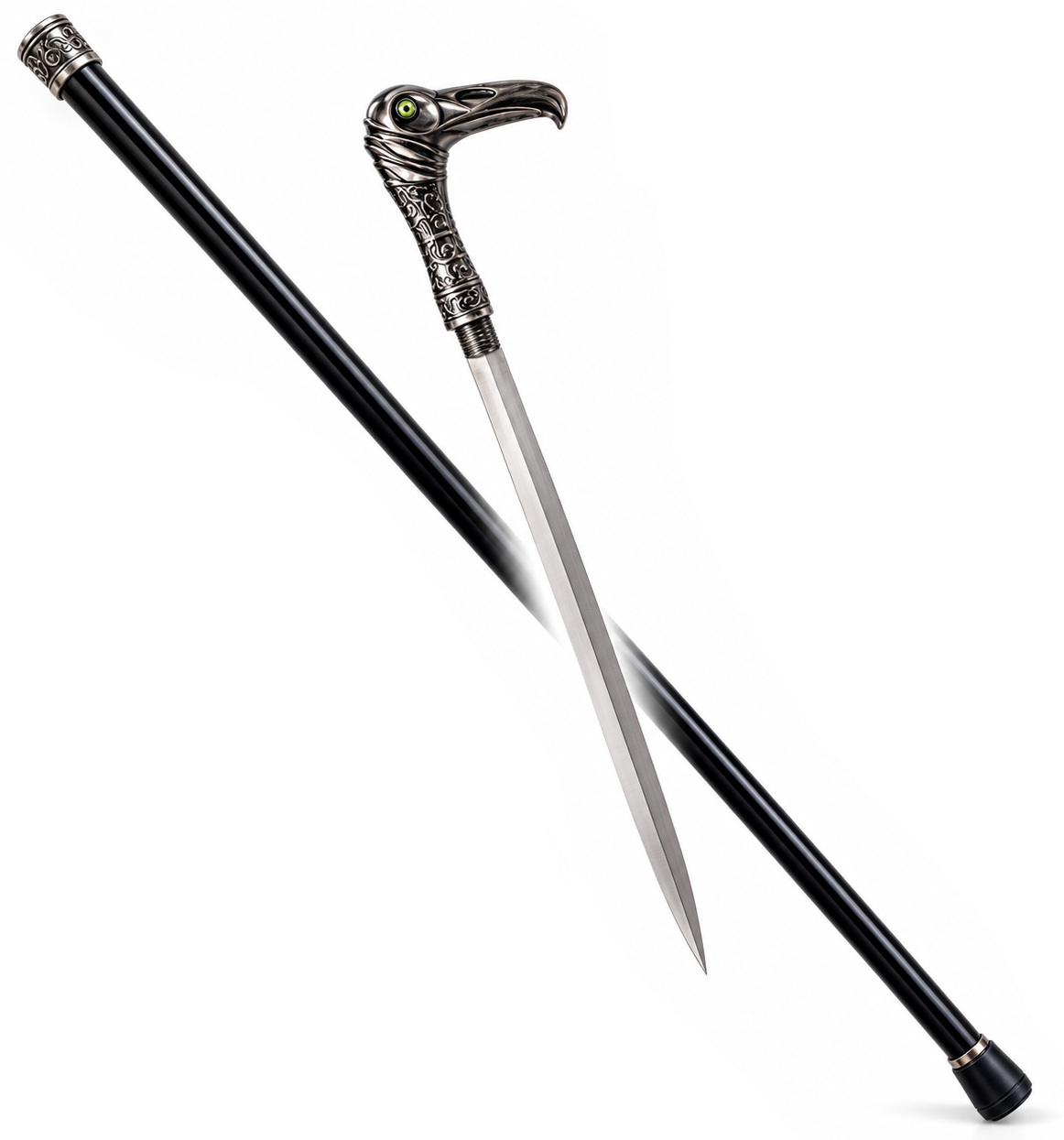 Canne épée aigle 91 cm avec lame en acier inoxydable dissimulée dans le bâton de marche noir