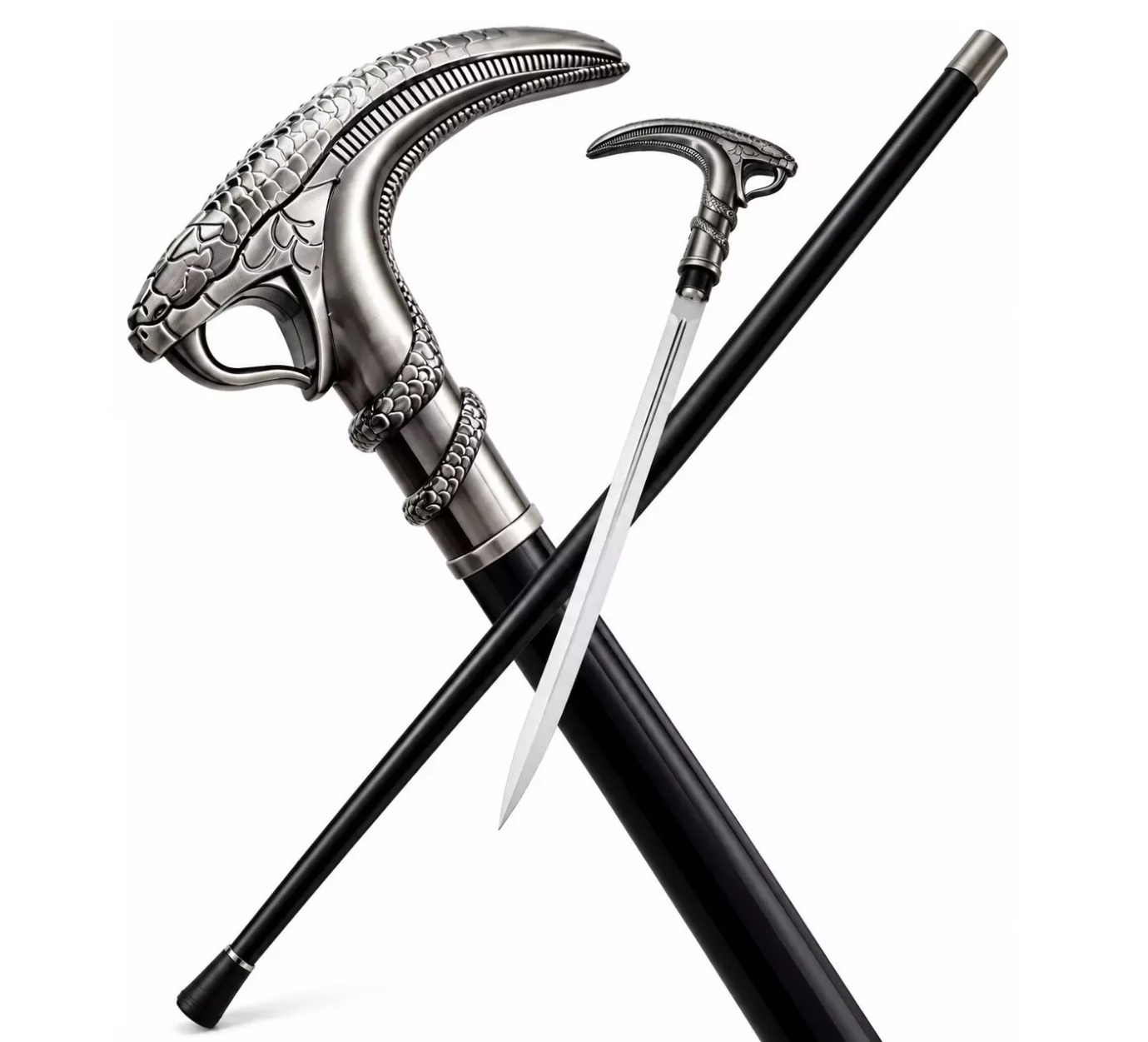 Canne épée Serpent Cobra 92cm luxe - Bâton de marche élégant