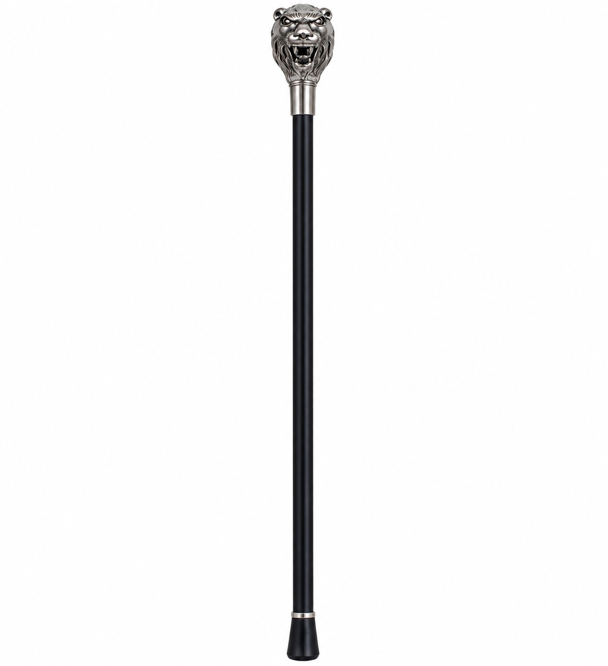 Canne épée luxe pommeau lion argent finition brillante