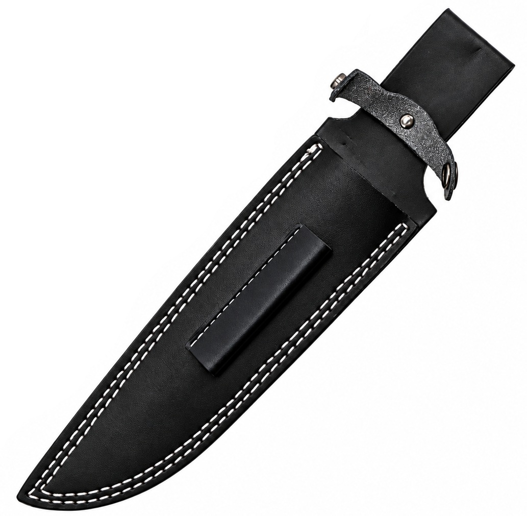 Étui en cuir noir avec passant ceinture pour couteau Commando officiel