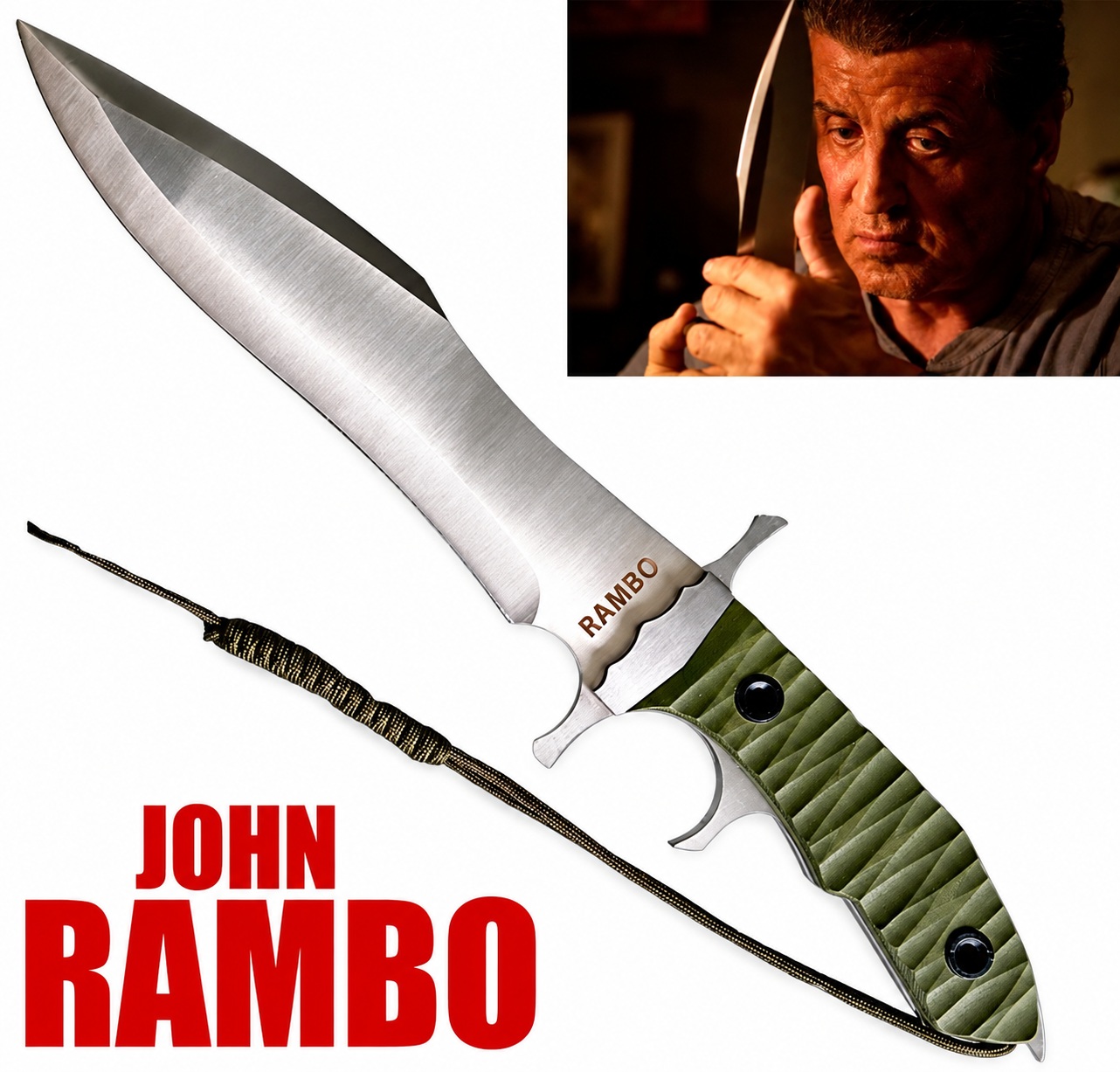Poignard Rambo 5 officiel inspiré du film Last Blood avec dragonne