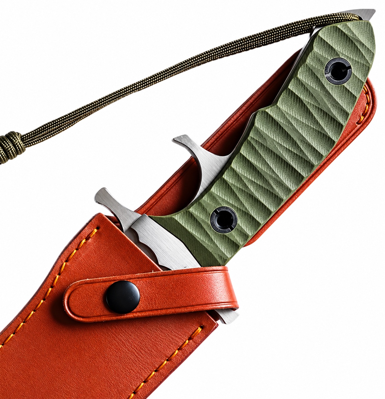 Manche G10 vert antidérapant du couteau de collection Rambo 5