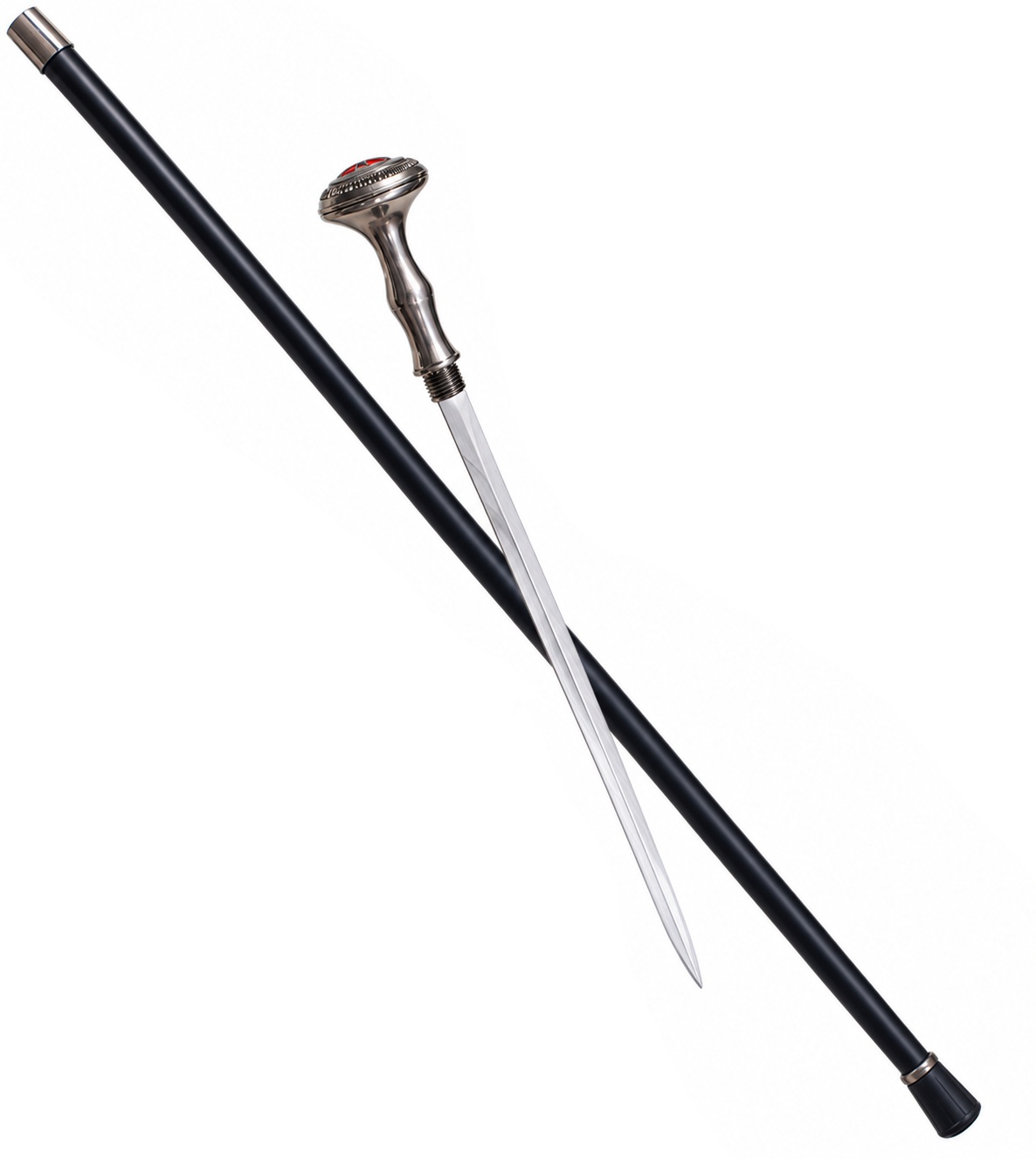Canne épée Les Templiers 92 cm en acier inoxydable avec lame de 31 cm