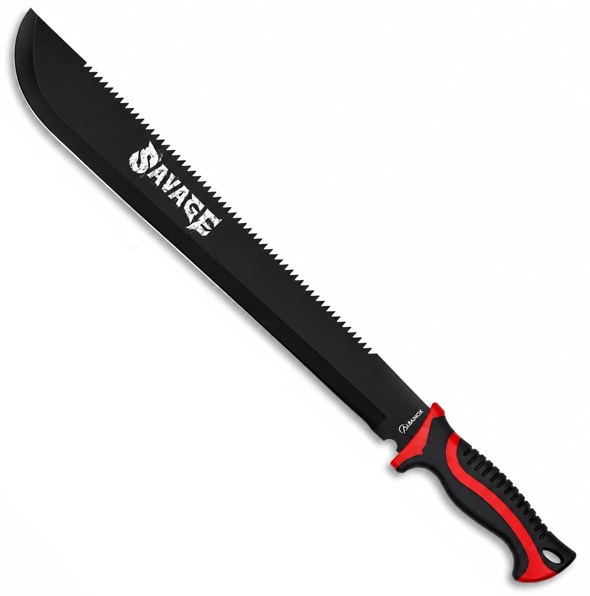 Machette SAVAGE ALBAINOX 61,5 cm lame noire semi-dentelée