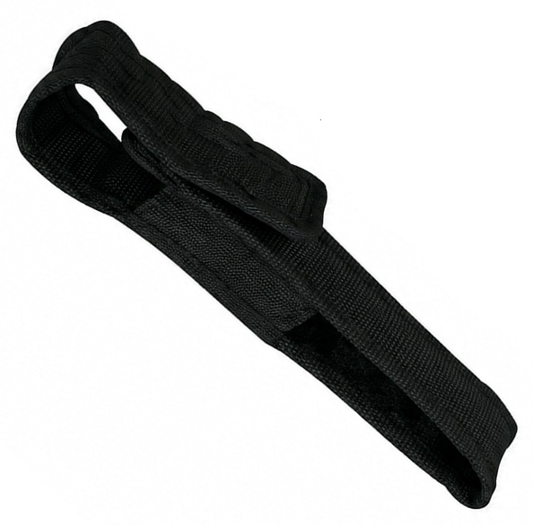 Étui noir en nylon pour matraque télescopique avec passant de ceinture