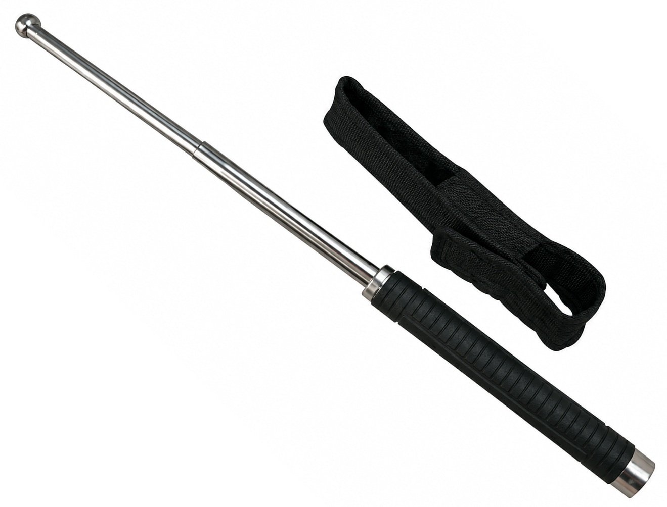 Matraque télescopique en acier inoxydable 50,5 cm avec étui noir inclus