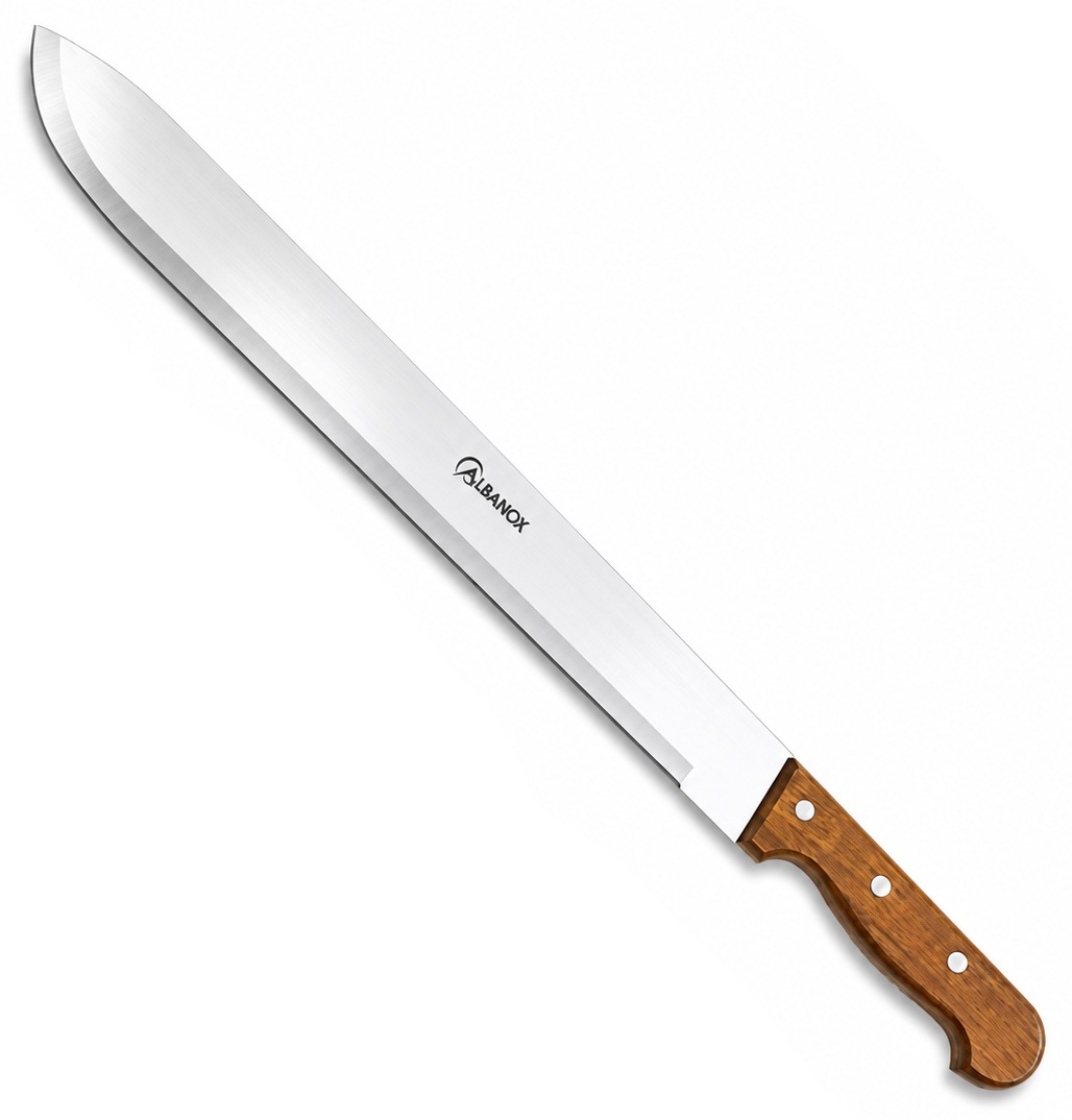 Machette coupe-coupe Albainox avec lame inox de 43,5 cm et manche en bois
