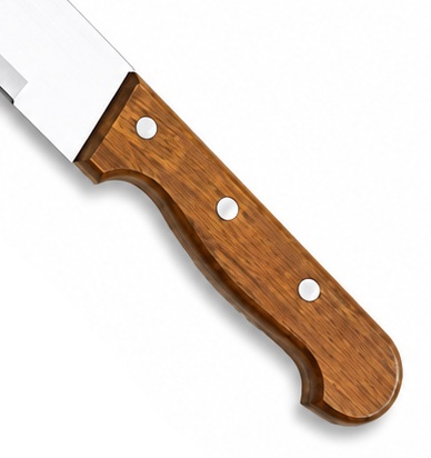 Manche en bois de machette Albainox avec trois rivets métalliques