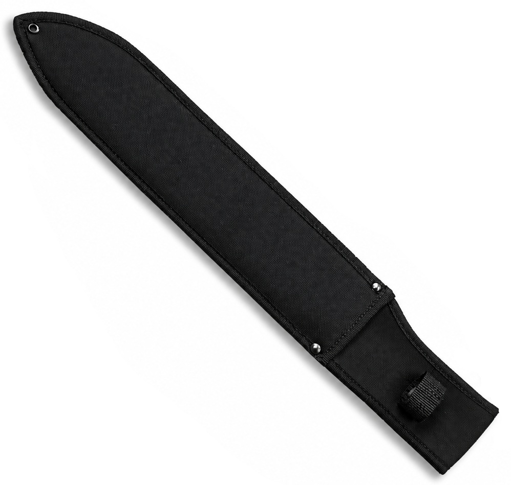 Étui noir en nylon pour machette Black Panther avec passant de ceinture.