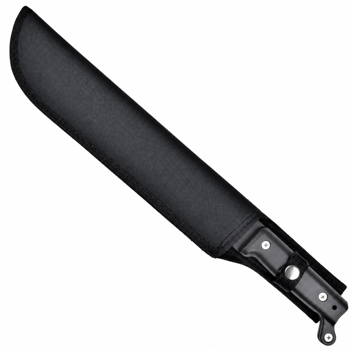 Machette coupe-coupe SCK 45 cm rangée dans son étui noir en nylon avec fermeture à pression.