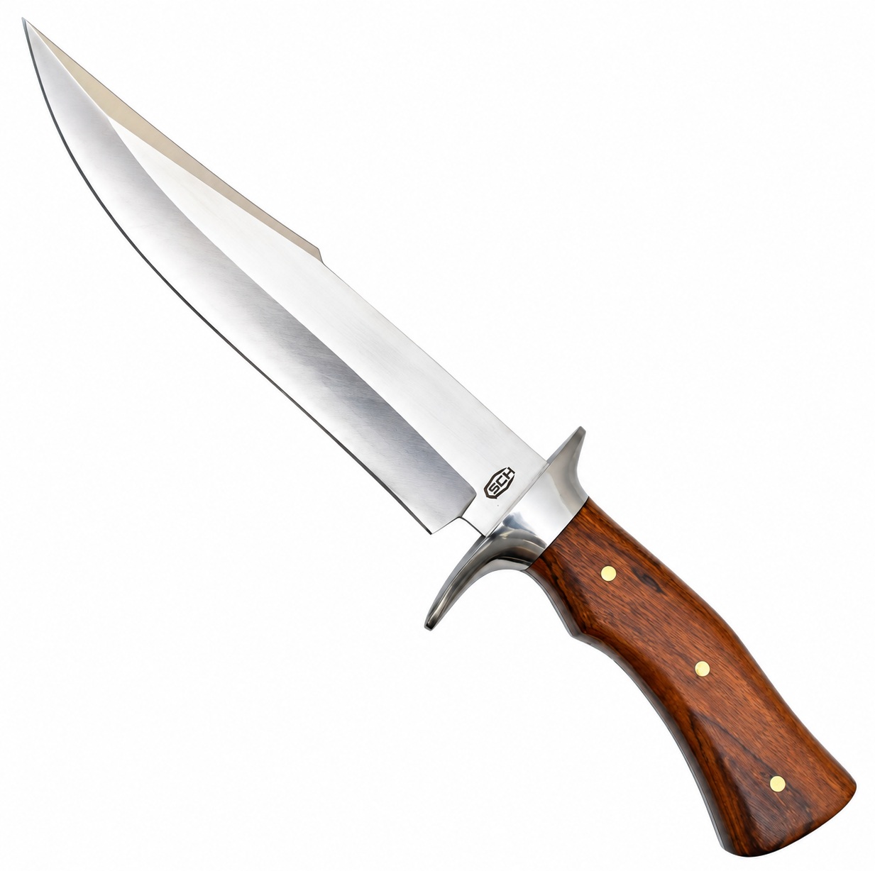 Couteau de chasse SCK avec lame inox de 22 cm et manche ergonomique en bois.