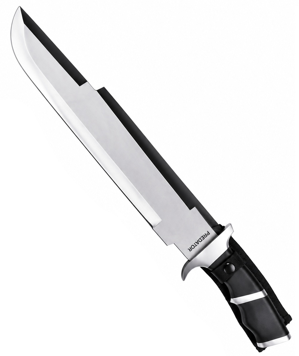 Poignard couteau PREDATOR officiel 52,5 cm avec lame en acier inoxydable et manche noir antidérapant