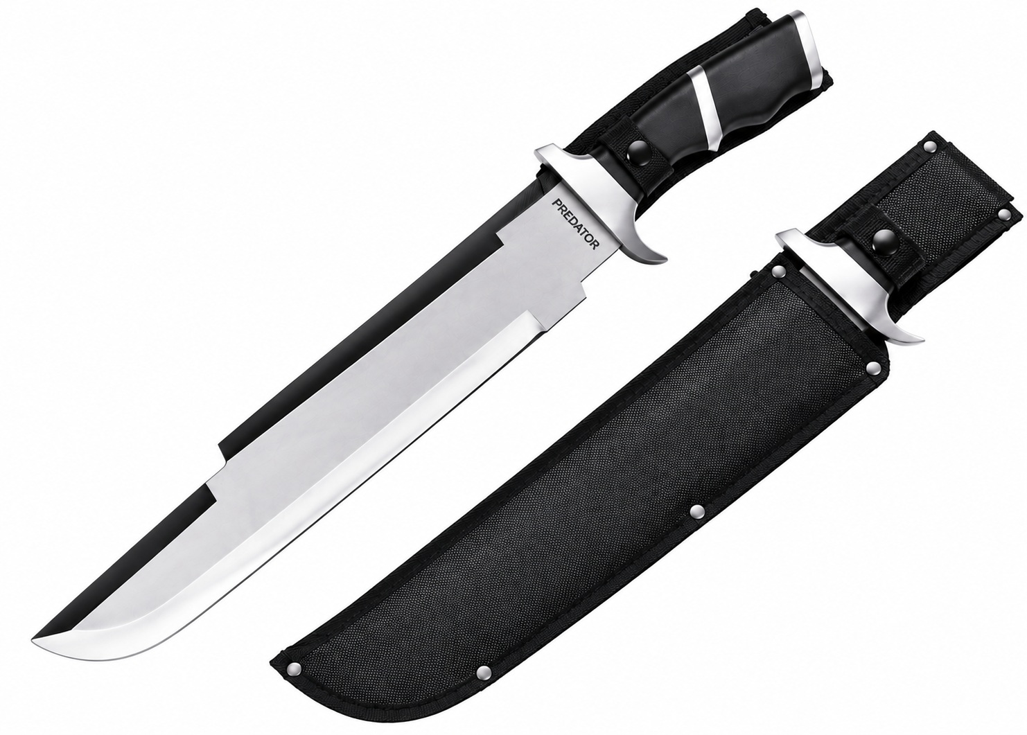 Poignard couteau PREDATOR 52,5 cm avec lame inox de 37 cm et étui noir en nylon