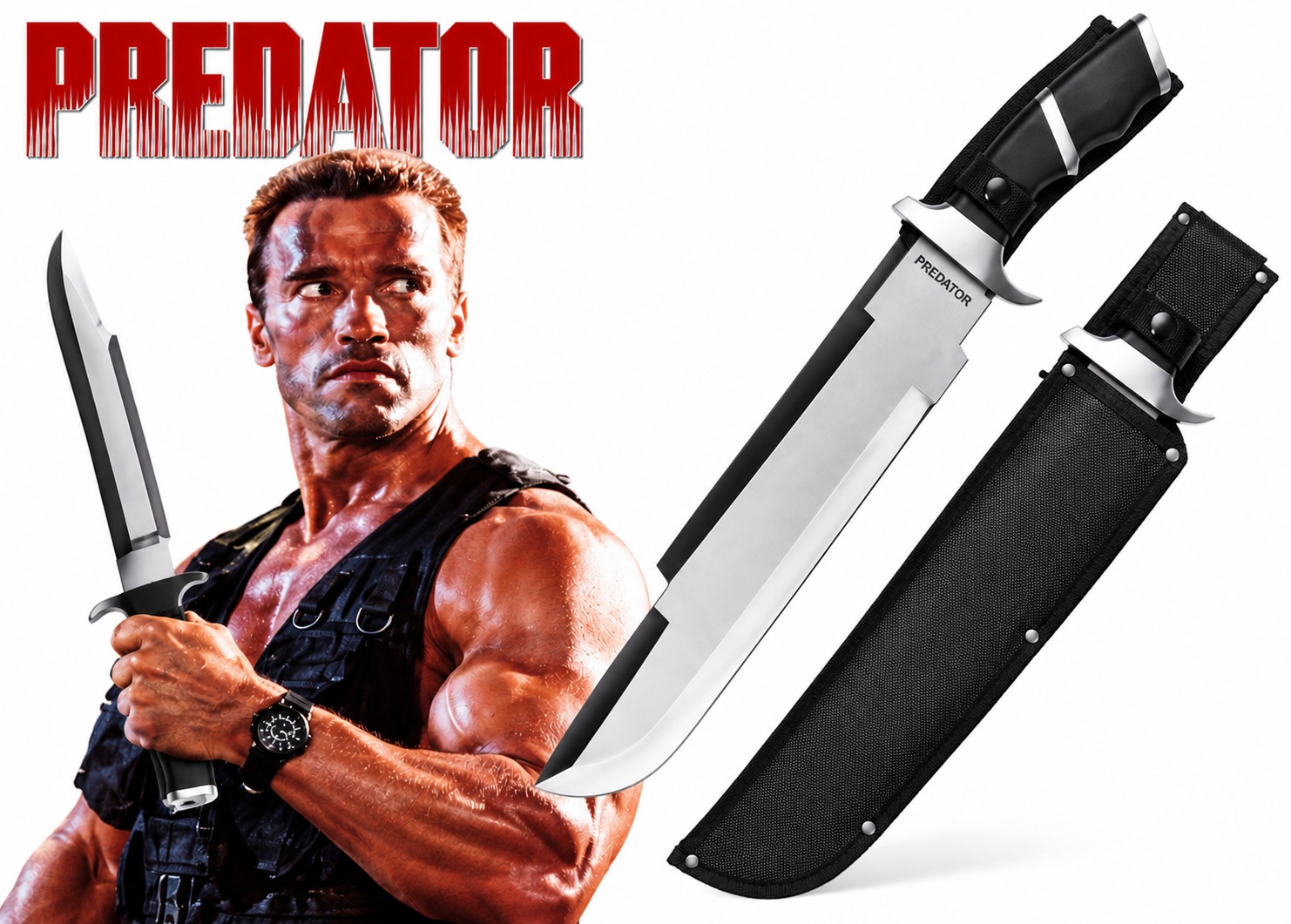 Poignard couteau PREDATOR 52,5 cm – Réplique officielle du film