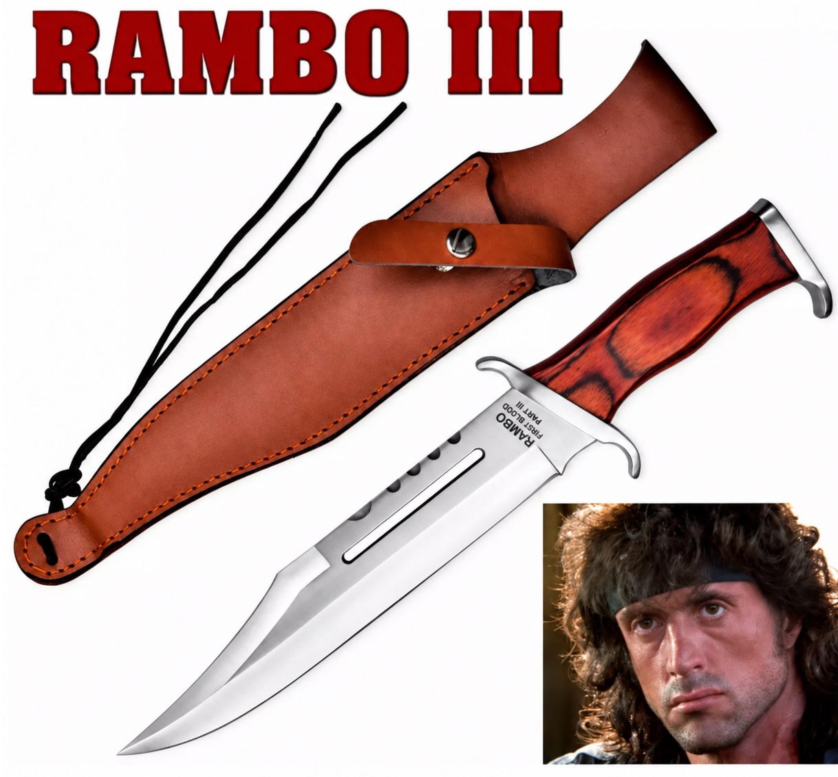 Poignard RAMBO 3 couteau 42cm officiel Film Partie III