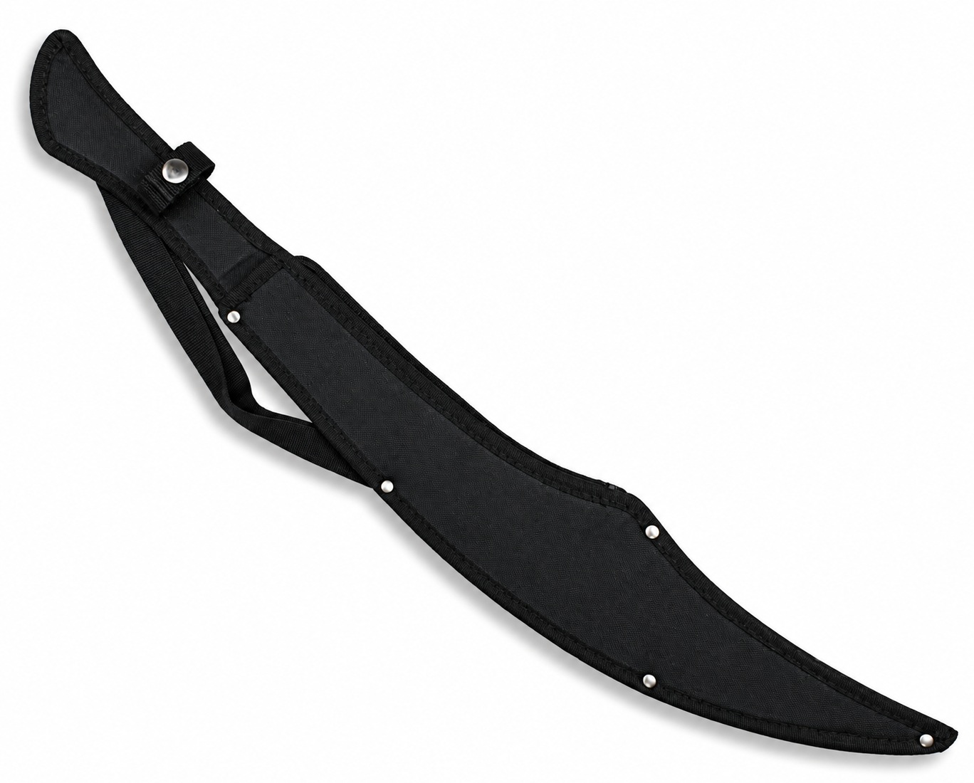Étui noir en nylon pour machette sabre Albainox 62,5 cm avec sangle de transport à lépaule.