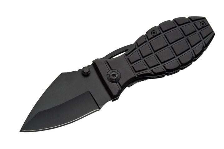 Couteau pliant grenade - noir BK0821