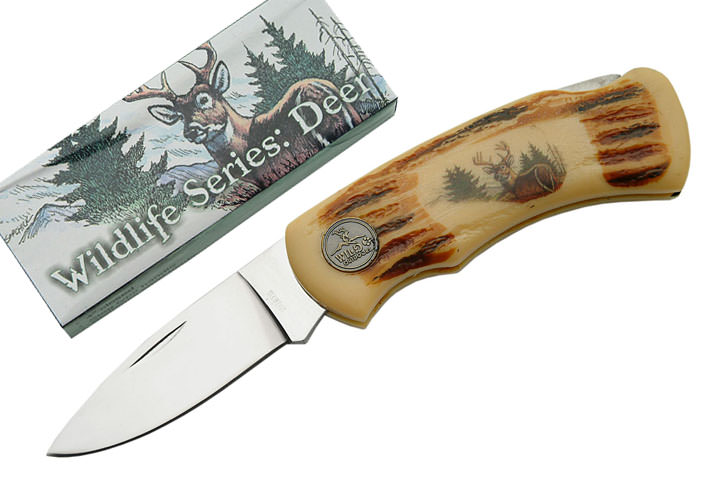 Couteau pliant Cerf, vie sauvage - DE0629