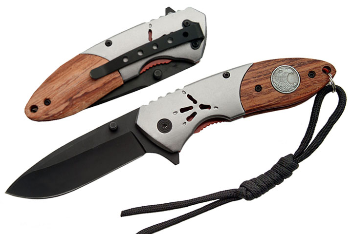 Couteau pliant Aigle 19cm - bois et métal EG102
