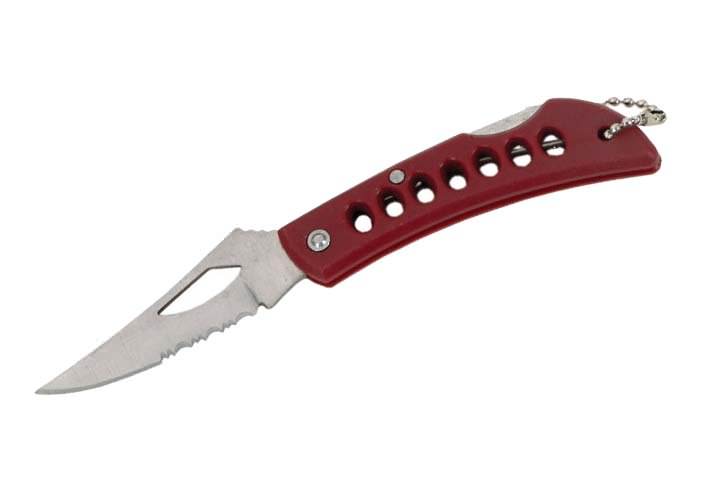 Porte-clé couteau 13,5cm rouge bordeaux
