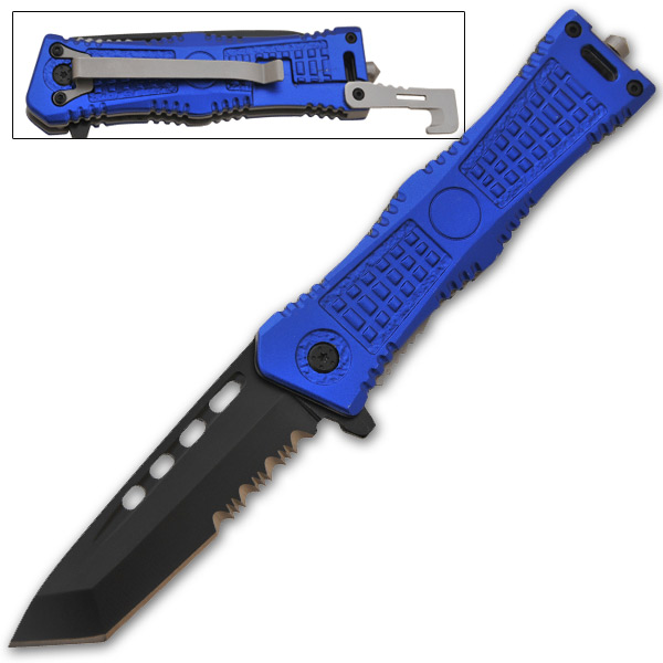 Couteau tanto tactique 20,5cm bleu - CLD163
