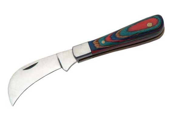 Petit couteau serpette 12,5cm - manche bois