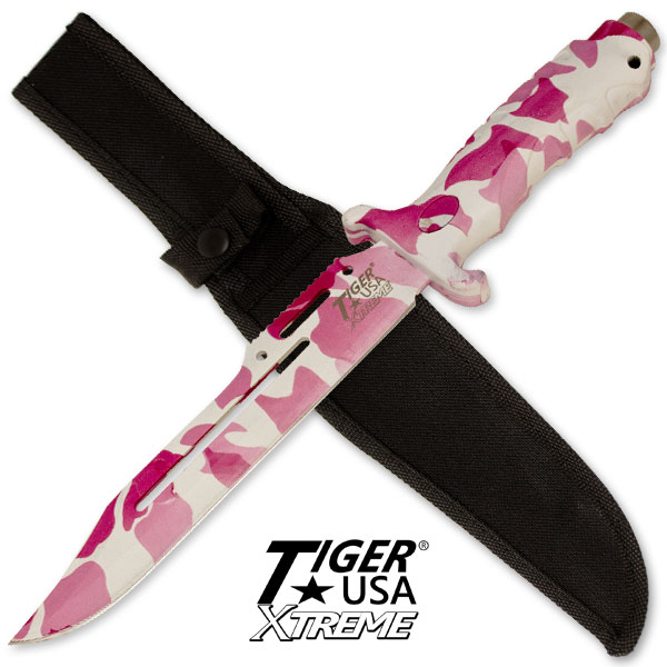 couteau de survie rose