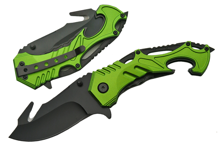 Couteau pliant design 20cm - vert