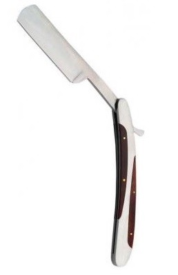 Rasoir barbier 24,5cm - bois et métal barbe