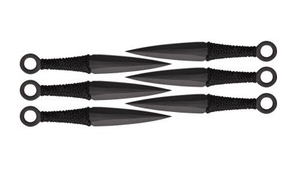 6 couteaux lancer, couteau kunaï - noir3