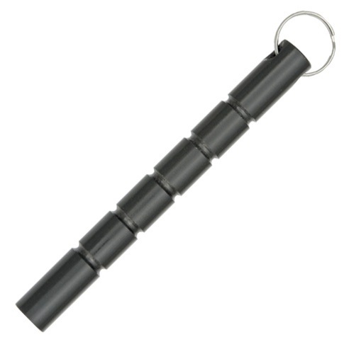 Baton de défense 14cm, matraque noire - métal