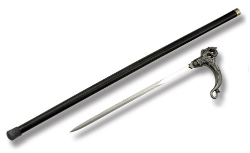 Canne épée 89cm dragon de marche - métal