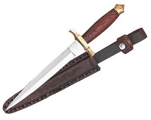 Dague renaissance 26cm - bois et laiton