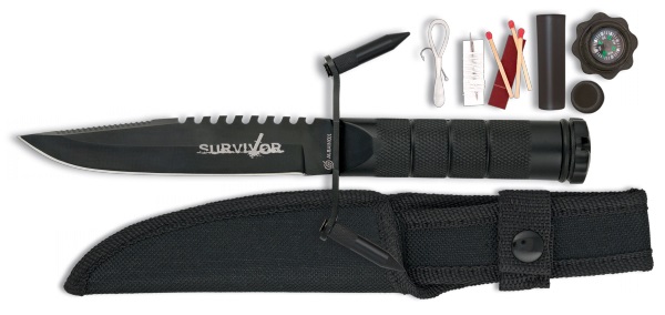 Poignard couteau compact 21,5cm + kit survie - ALBAINOX