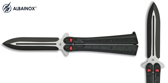 Couteau papillon black démon - balisong 22,8cm