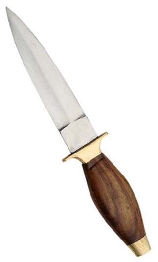 Couteau de botte bois et laiton - dague2