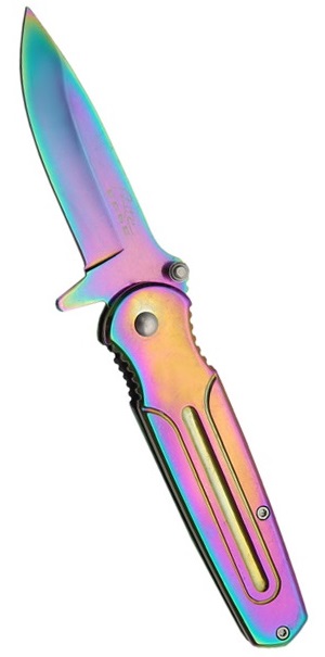 Couteau pliant rainbow - revêtement titane.