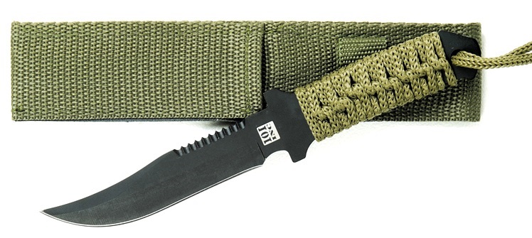 Couteau tactique 19cm militaire - full tang vert.