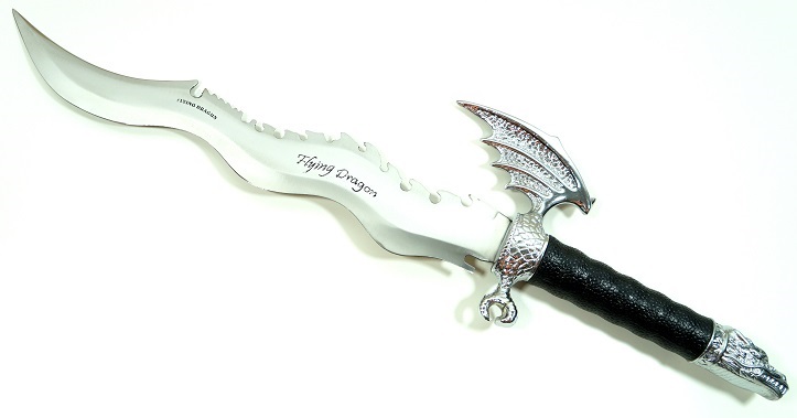 Dague de collection dragon acier - Arme 55cm.