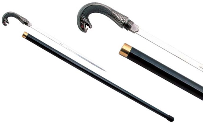Canne épée 89cm cobra de marche - métal