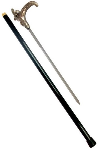 Canne épée 91cm bélier de marche - métal.