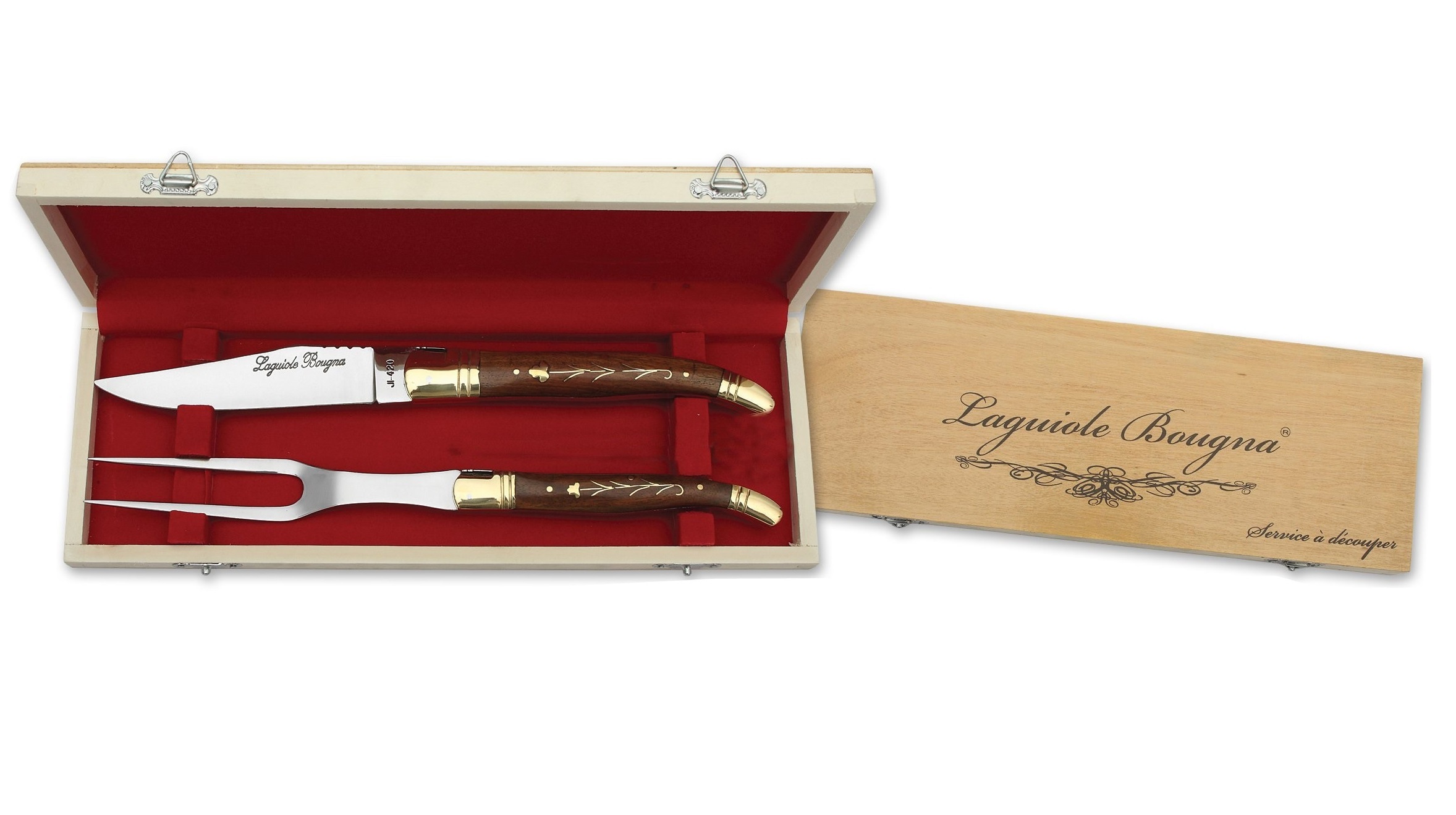 Coffret LAGUIOLE couteaux bois - Service à découper 2 pièces