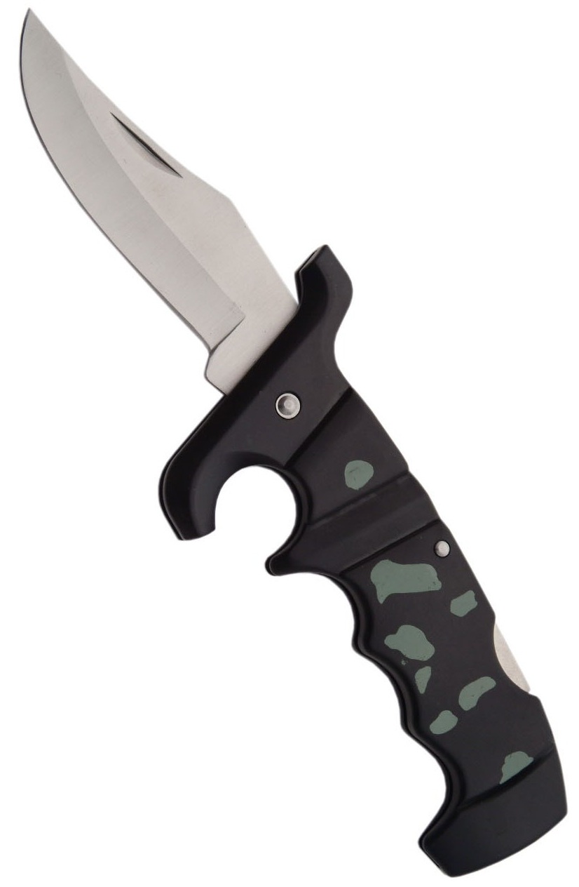Couteau pliant tactique 21cm ergonomique - camouflage.